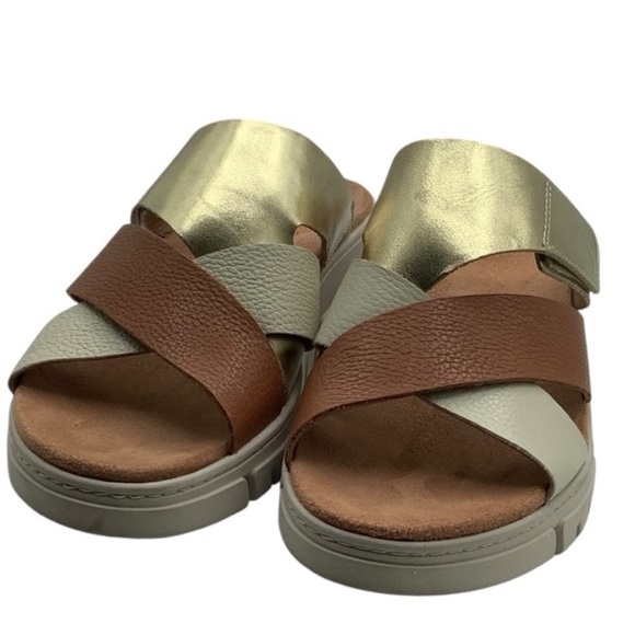 Vionic Womens Uptown Sunset Slide Sandals Gold and Brown Women's Sandals 8.5 - Picture 1 of 6